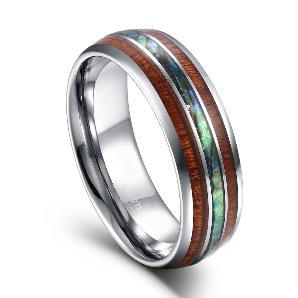 Gymnastic Ring Wood - TIGRADE-8mm 텅스텐 카바이드 반지, 하와이안 코아