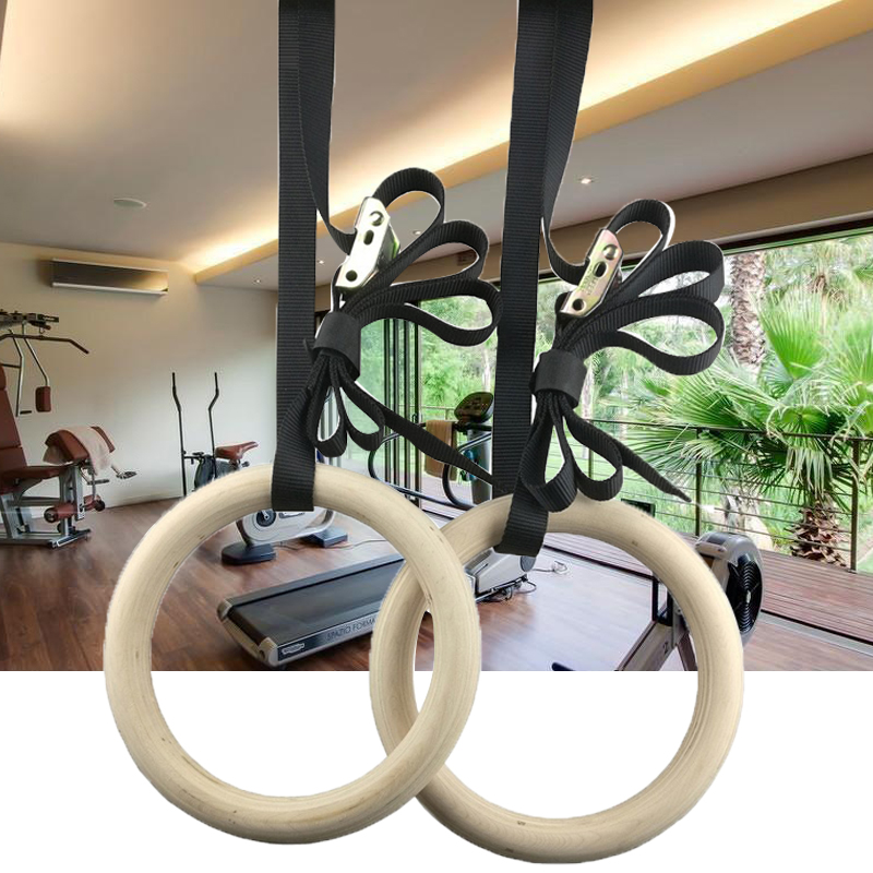 조절 가능한 긴 버클이 있는 피트니스 체조 링, 목재  - Gymnastic Ring Wood 리뷰 및 가격