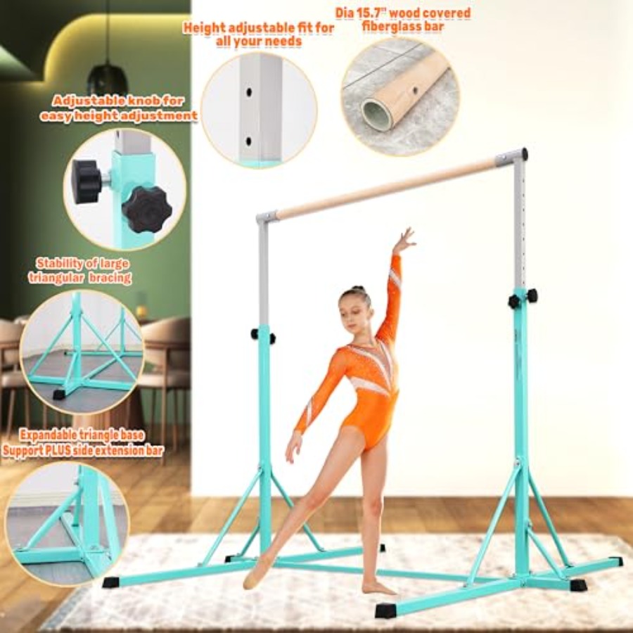홈 짐 훈련용 체조 바, 너도밤나무 코팅 유리섬유, 자 - Gymnastic Ring Wood 리뷰 및 가격